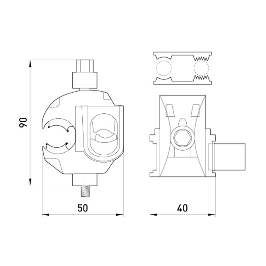 p028006 Затискач проколюючий для СІП 50-150/4-35, e.pricking.clamp.pro.4.35.50.150, E.Next
