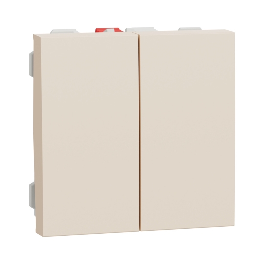 NU321144 Вимикач 2кл., 2 модулі, бежевий, New Unica, Schneider Electric