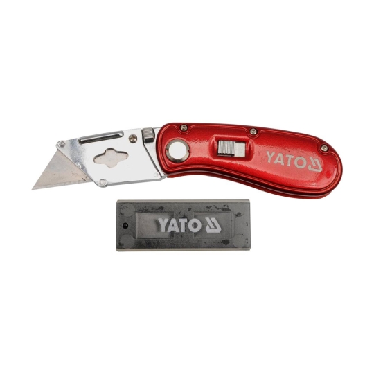 YT-7534 Ніж складний трапецевидний, H=33 мм, L=61 мм, 5 лез в компл., YATO