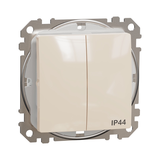 SDD212105 Вимикач 2кл., IP44, бежевий, Sedna Design, Schneider Electric