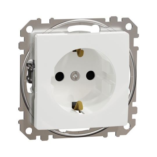 SDD111022 Розетка з з.к. і шторками, біла, Sedna Design, Schneider Electric