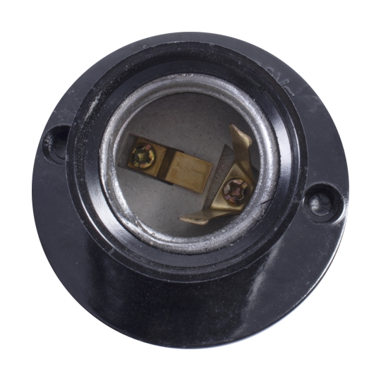 s9100018 Патрон Е27, бакелітовий, чорний, зміщений, e.lamp socket wall skew.E27.bk.black, E.Next