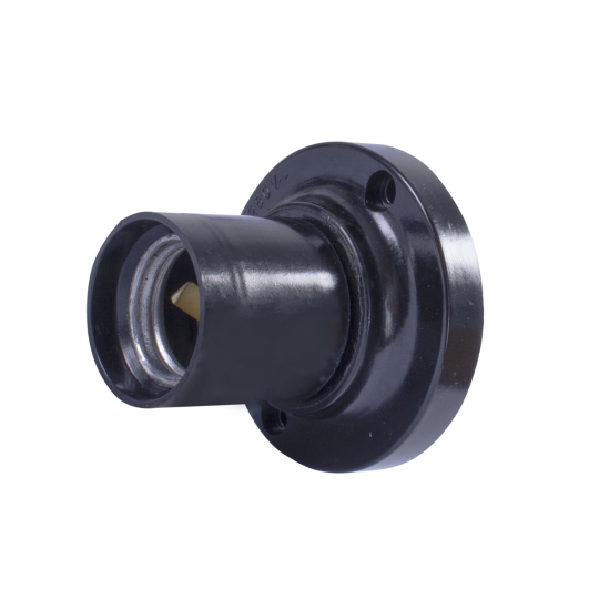 s9100019 Патрон Е27, бакелітовий, чорний, настінний, e.lamp socket wall side.E27.bk.black, E.Next