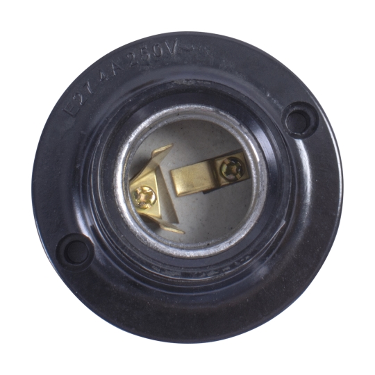s9100019 Патрон Е27, бакелітовий, чорний, настінний, e.lamp socket wall side.E27.bk.black, E.Next