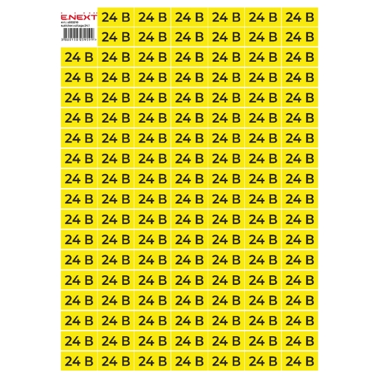 s053310 Самоклеюча наліпка "24В" e.sticker.voltage.24.1 (40х20мм) 102 шт/аркуш Enext