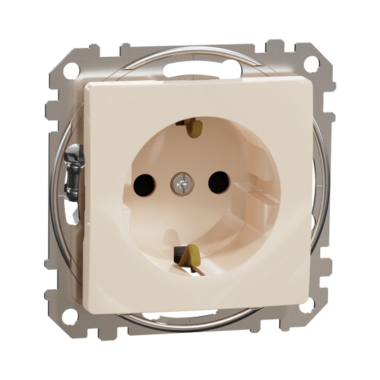 SDD112022 Розетка з з.к. і шторками, бежева, Sedna Design, Schneider Electric