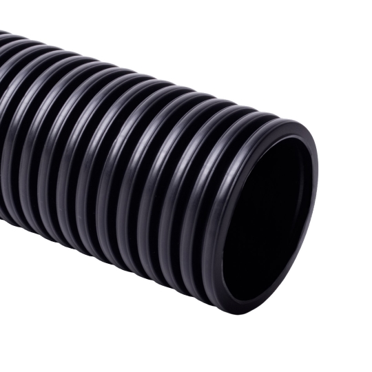 KF 09063_FA Труба гофрована гнучка Д63, двошарова, чорна, з протяжкою, HDPE, Kopos