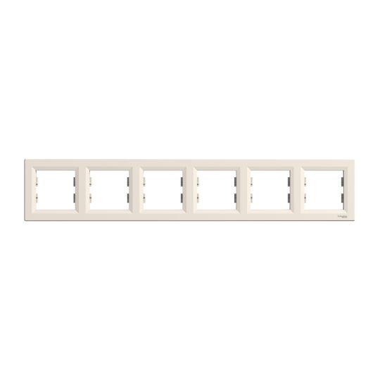 EPH5800623 Рамка шестимісна горизонтальна, кремова, ASFORA, Schneider Electric