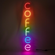 Неонова вивіска "COFFEE", кольорова, 100х650мм