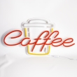 Неонова вивіска "Coffee", з чашкою, 600х315мм