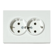 Розетка подвійна з з.к. біла Grano OVIVO