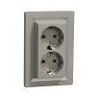 EPH9900169 Розетка з з.к. подвійна, бронза, ASFORA, Schneider Electric