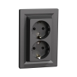 EPH9900171 Розетка з з.к. подвійна, антрацит, ASFORA, Schneider Electric