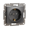 EPH2900271 Розетка з з.к. і шторками, антрацит, ASFORA, Schneider Electric