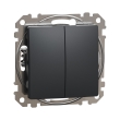 SDD114108 Вимикач 2кл. прохідний, чорний, Sedna Design, Schneider Electric