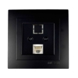 24381044 Розетка комп'ютерна RJ45, Cat.5E, чорна матова, Touran, Nilson