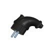 Вилка кутова каучукова чорна 2P+PE, 16А, 220V, Lezard