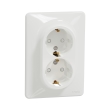 SDD311221 Розетка з з.к. і шторками подвійна, біла, Sedna Design, Schneider Electric