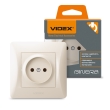 Розетка без з.к., кремова, VF-BNSK1-CR, BINERA, VIDEX
