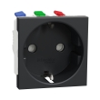NU305754 Розетка з з.к. і шторками, антрацит, New Unica, Schneider Electric