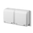0325-02 Розетка Hermes IP44, 2-на біла