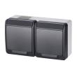 0325-07 Розетка Hermes IP44, 2-на Антрацит