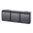 0326-07 Розетка Hermes IP44, 3-на Антрацит
