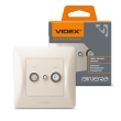 Розетка TV+SAT кінцева, кремова, VF-BNSK2TVSATE-CR, BINERA, VIDEX