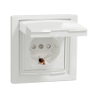 EPH3100321 Розетка з з.к. з кришкою і шторками, IP44, біла, ASFORA, Schneider Electric
