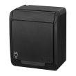 0324-09 Розетка Hermes IP44, 1-на Чорна
