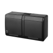 0325-09 Розетка Hermes IP44, 2-на Чорна