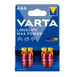 Батарейка лужна LR6/AA, LongLife MAX Power, VARTA (уп./4шт.)