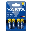 Батарейка лужна LR6/AA, LongLife Power, VARTA (уп./4шт.)
