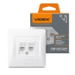 Розетка комп'ютерна подвійна, Cat6, біла, VF-BNSK2PC6-W, BINERA, VIDEX