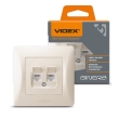 Розетка комп'ютерна подвійна, Cat6, кремова, VF-BNSK2PC6-CR, BINERA, VIDEX