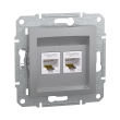 EPH4400161 Розетка комп'ютерна подвійна RJ45, Cat.5E, алюміній, ASFORA, Schneider Electric