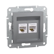 EPH4400162 Розетка комп'ютерна подвійна RJ45, Cat.5E, сталь, ASFORA, Schneider Electric