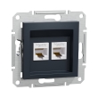 EPH4400171 Розетка комп'ютерна подвійна RJ45, Cat.5E, антрацит, ASFORA, Schneider Electric