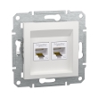EPH4470121 Розетка комп'ютерна подвійна RJ45, Cat.5E, біла, ASFORA, Schneider Electric