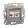 EPH4400169 Розетка комп'ютерна подвійна RJ45, Cat.5E, бронза, ASFORA, Schneider Electric