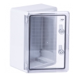 Шафа удароміцна ABS 250x350x150, МП, з прозорими дверцятами, IP65