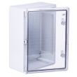 Шафа удароміцна ABS 400x500x180, МП, з прозорими дверцятами, IP65