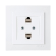 24111046 Розетка комп'ютерна подвійна RJ45, Cat.5E, біла, Touran, Nilson