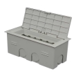 Коробка підлогова для розеток Kopobox mini B_KB, з кришкою, 3м, пластикова, світло-сіра, Kopos