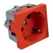 QS 45x45_BB Розетка модульна 45х45, з заземленням, червона, Kopos
