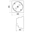 QS 45x45_HB Розетка модульна 45х45, з заземленням, біла, Kopos