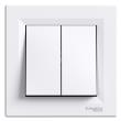 EPH0600121 Вимикач 2кл. прохідний, білий, з рамкою, ASFORA, Schneider Electric