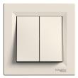 EPH0600123 Вимикач 2кл. прохідний, кремовий, з рамкою, ASFORA, Schneider Electric