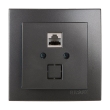 24161044 Розетка комп'ютерна RJ45, Cat.5E, антрацит, Touran, Nilson