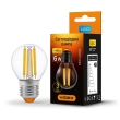 Лампа світлодіодна LD FILAMENT G45F 6W E27 3000K VIDEX